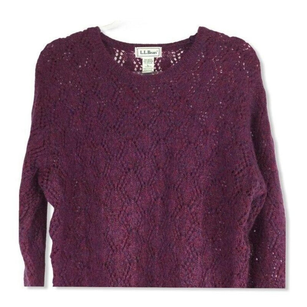 L.L. Bean Womens Pullover Sweater Red Wool Blend L